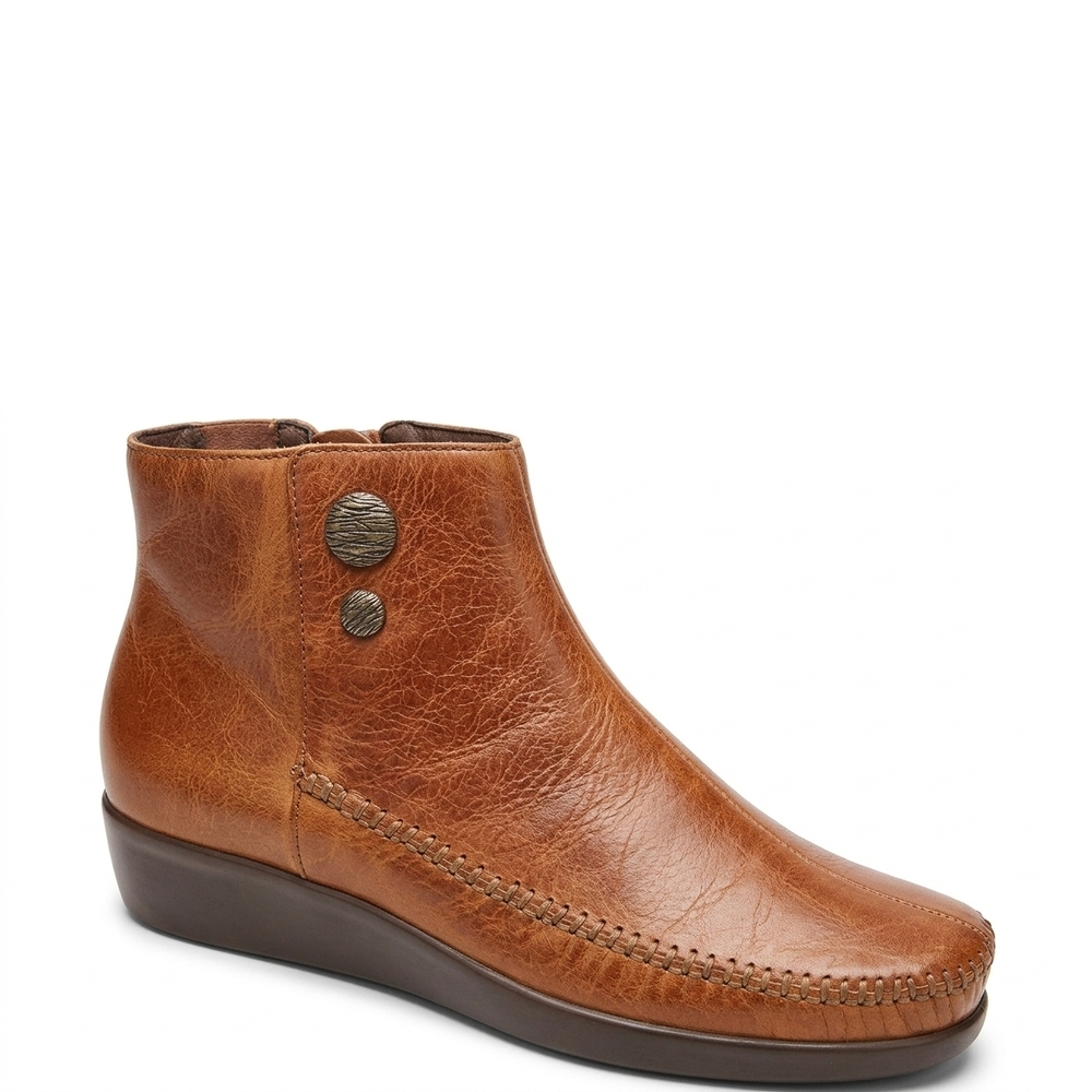 NEW SAS women's jade ankle bootie in chestnut